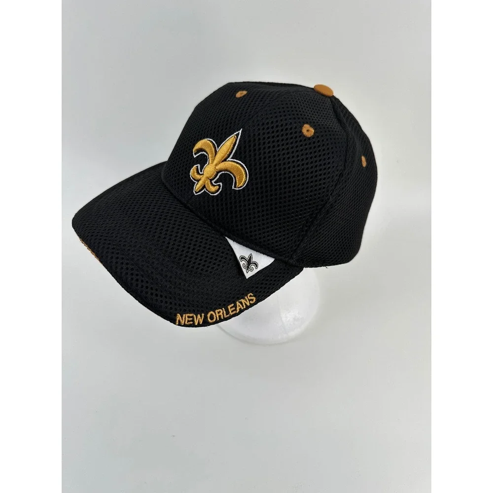 Trendwave New Orleans Saints Mesh Baseball Cap Black Gold Fleur De Lis Hat